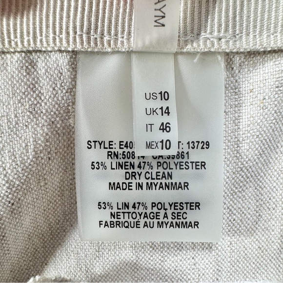 NWT Elie Tahari Linen Blend Neutral Beige Bermuda Knee Length Walking Shorts 10 - Picture 11 of 11